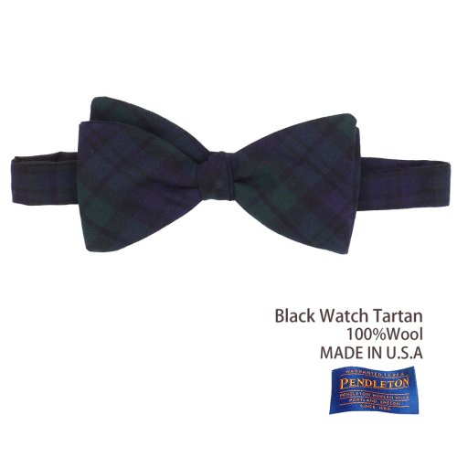画像クリックで大きく確認できます　Click↓1: ペンドルトン アメリカ製 ウール ボウタイ 蝶ネクタイ（ブラックウォッチタータン）/Pendleton Bow Tie Black Watch Tartan