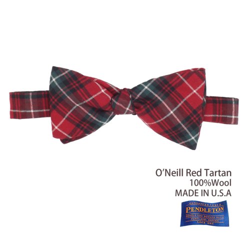 画像クリックで大きく確認できます　Click↓1: ペンドルトン アメリカ製 ウール ボウタイ 蝶ネクタイ（オニール レッド タータン）/Pendleton Bow Tie O'Neill Red Tartan