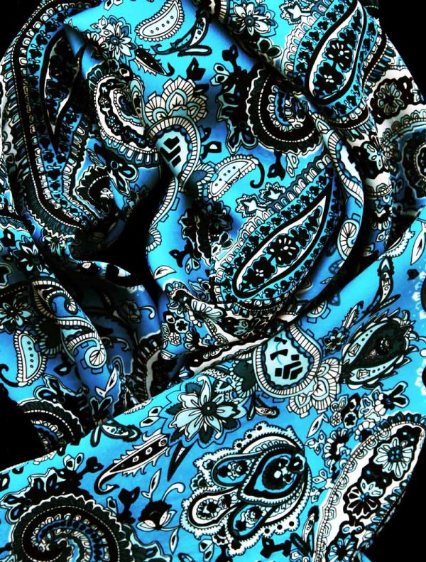 画像2: カウボーイ 大判スカーフ ワイルドラグ ペイズリー ターコイズ/100% Silk Wild Rags(Paisley/Turquoise)