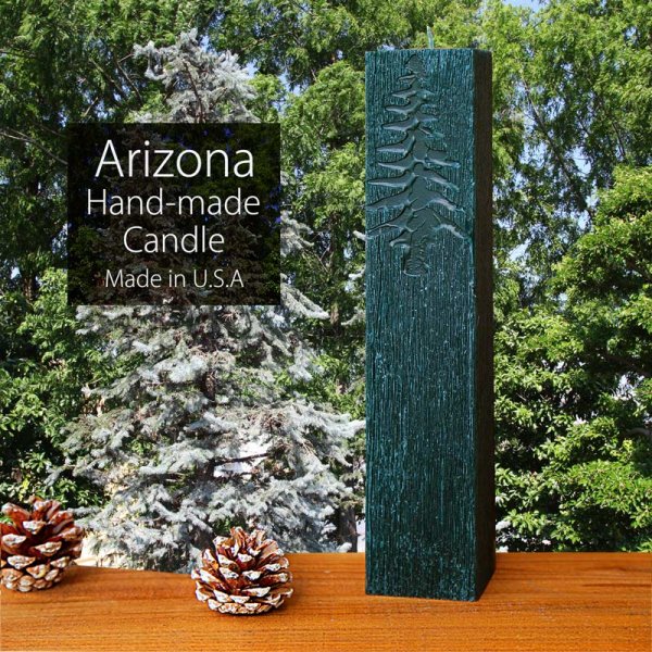 画像1: アリゾナ ハンドメイド アート アロマキャンドル（フォレストグリーン）/Hand-made Forest Green Candle