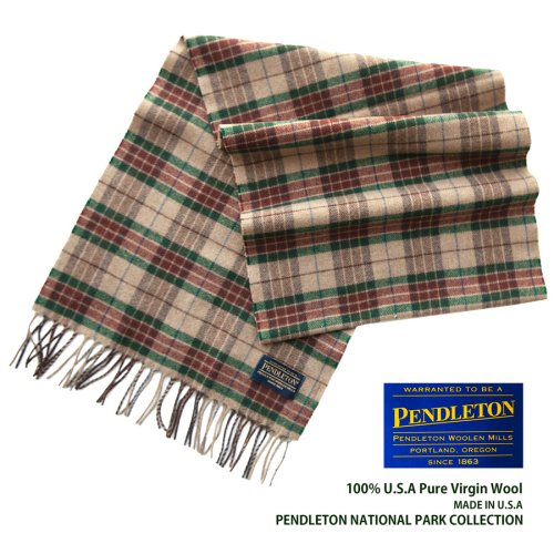 画像クリックで大きく確認できます　Click↓1: ペンドルトン ピュアバージンウール マフラー（レンジャープラッド）/Pendleton Whisperwool Muffler Ranger Plaid