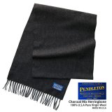 ペンドルトン ピュアバージンウール マフラー（チャコールミックス ヘリンボーン）/Pendleton Whisperwool Muffler Charcoal Mix Herringbone