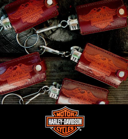 画像クリックで大きく確認できます　Click↓1: ハーレーダビッドソン レザー ライターケース/HARLEY-DAVIDSON Lighter Case