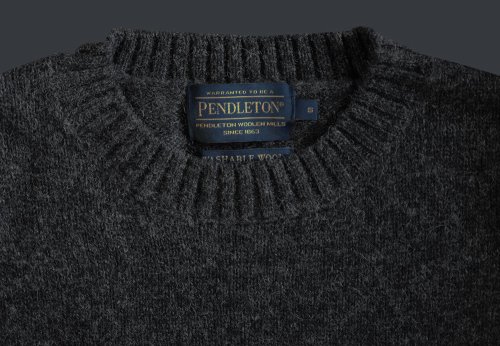 画像クリックで大きく確認できます　Click↓2: ペンドルトン シェトランド ウール セーター（ブラック ヘザー）/Pendleton Shetland Wool Sweater Black Heather