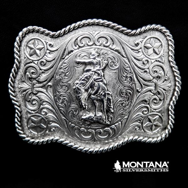 画像1: モンタナシルバースミス ウエスタン ベルト バックル サドル ブロンコ/Montana Silversmiths Western Belt Buckle Saddle Bronc
