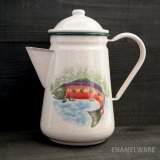 フィッシュ ほうろう ポット（レインボートラウト）/Enamelware Coffee Pot(RainbowTrout)