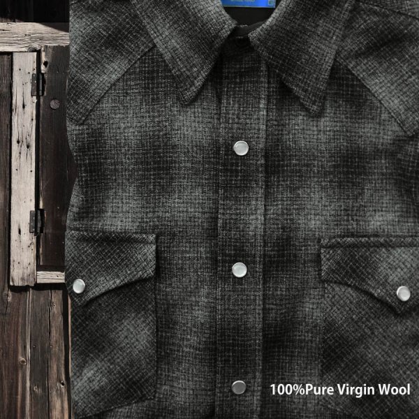画像2: ペンドルトン ウエスタンシャツ（ブラック チャコール）大きいサイズ XL（身幅約67cm）/Pendleton Western Shirt(Black Charcoal Shadow Plaid)