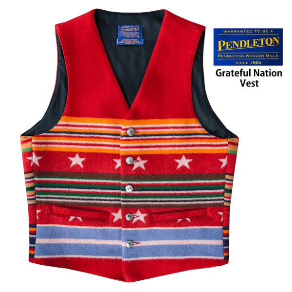 画像1: ペンドルトン ヴァージンウール グレイトフルネイション ウエスタン ベスト/Pendleton Western Wool Vest(Grateful Nation)