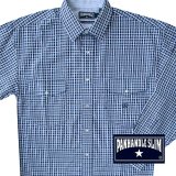 パンハンドルスリム ウエスタンシャツ・ブルーチェック（長袖）大きいサイズもあり/Panhandle Slim Long Sleeve Western Shirt(Blue Plaid)