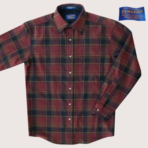 画像クリックで大きく確認できます　Click↓1: ペンドルトン ウールシャツ ロッジシャツ バーガンディー・ブラックS/Pendleton Lodge Shirt