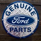 フォード モーターカンパニー メタルサイン（シルバー・ブルー）/Ford Motor Company Metal Sign GENUINE Ford PARTS