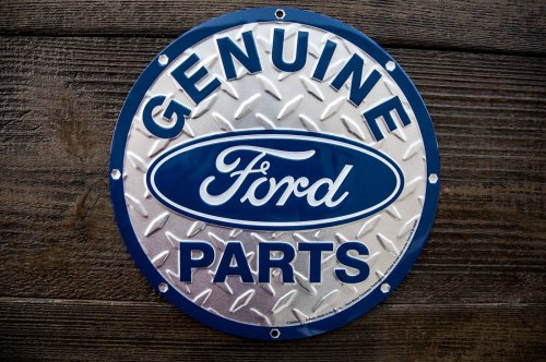 画像クリックで大きく確認できます　Click↓1: フォード モーターカンパニー メタルサイン（シルバー・ブルー）/Ford Motor Company Metal Sign GENUINE Ford PARTS