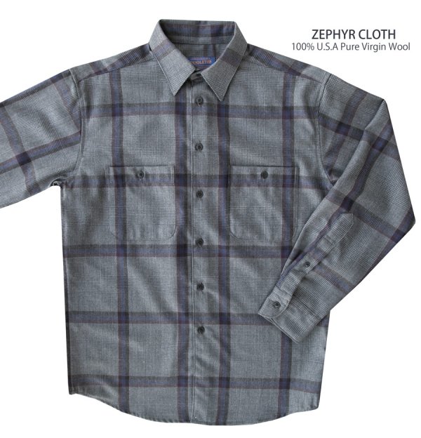 画像3: ペンドルトン ゼファークロス ピュアーバージンウール シャツ（グレー・ピンクプラッド）/Pendleton Zephyr Cloth Wool Shirt(Grey/Pink Plaid)