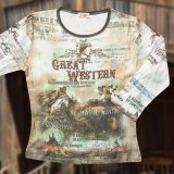 グレイト ウエスタン レディース ウエスタン TシャツS/Women's Western T-shirt(Light Blue)