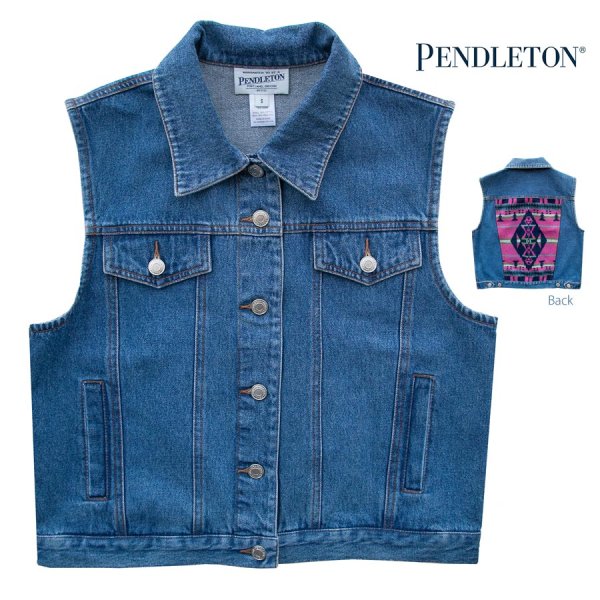 画像1: ペンドルトン デニム ベスト デニム・ピンク（レディース）/Pendleton Denim Vest