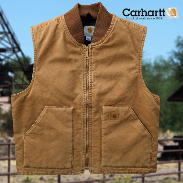画像1: カーハート サンドストーンダック ベスト（カーハートブラウン）/Carhartt Vest(V02 Brown)