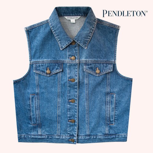 画像クリックで大きく確認できます　Click↓1: ペンドルトン デニム ベスト デニム・ターコイズ（レディース）M/Pendleton Denim Vest
