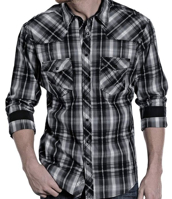 画像3: ロックンロール カウボーイ ウエスタンシャツ ブラック・グレー（長袖）/Panhandle Slim Long Sleeve Western Shirt