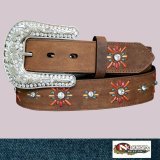 ノコナ サウスウエスト刺繍&ラインストーン ウエスタン ベルト（ブラウン）/Nocona Western Belt(Brown)