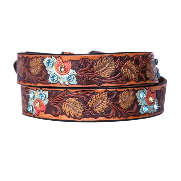 画像3: アリアット ラインストーン フラワー ウエスタン ベルト（ブラウン）/Ariat Rhinestone Leather Belt(Brown)