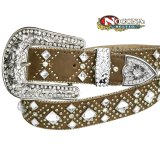 ノコナ ラインストーン&スタッズ ウエスタン ベルト（ダイヤ・ブラウン）/Nocona Rhinestone Studs Western Belt(Brown)