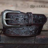 ローパー ウエスタン レザー ベルト（ダークブラウン）/Roper Western Leather Belt(Dark Brown)