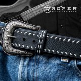 ローパー ウエスタン レザーベルト（ブラック）/Roper Western Leather Belt(Black)