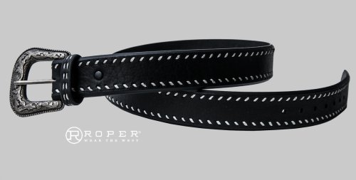 画像クリックで大きく確認できます　Click↓2: ローパー ウエスタン レザーベルト（ブラック）/Roper Western Leather Belt(Black)