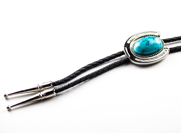 画像3: ウエスタン ボロタイ ホースシュー・ターコイズ/Western Bolo Tie(Horseshoe/Turquoise) 