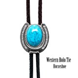 ウエスタン ボロタイ ホースシュー・ターコイズ/Western Bolo Tie(Horseshoe/Turquoise) 