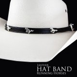 ハット バンド ランニング ホース（ブラック）/Hat Band Leather w/Running Horses(Black)