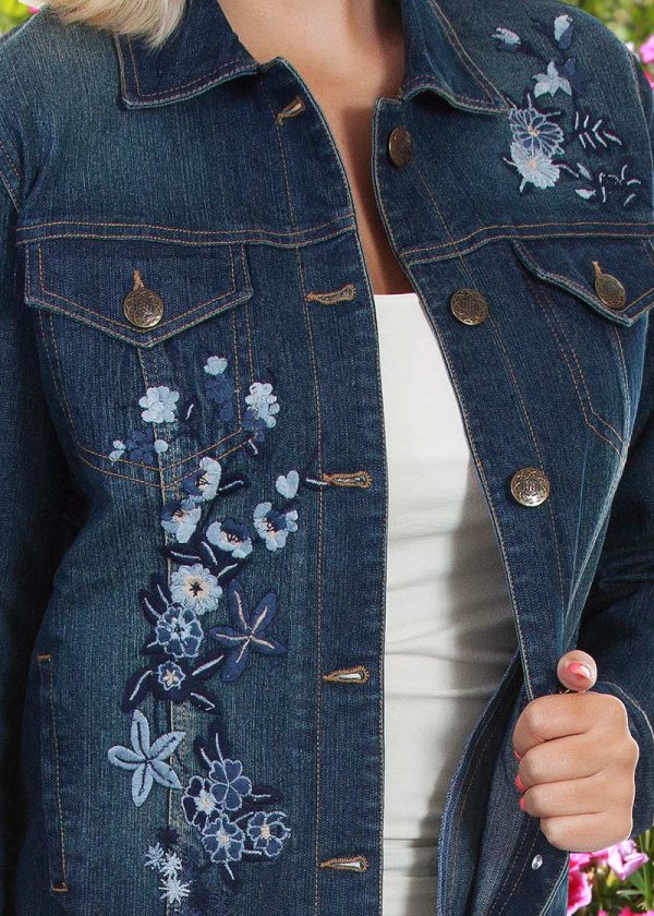 画像2: スカリー フローラル刺繍 デニムジャケット（デニム）/Scully Embroidery Classic Denim Jacket(Women's)
