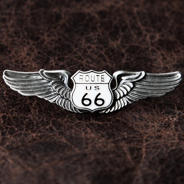 画像1: ルート66 シルバー ピンバッジ/Route 66 Pin