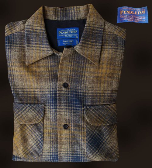 画像クリックで大きく確認できます　Click↓1: ペンドルトン ウールシャツ ボードシャツ ブルー・ブラウンXS/Pendleton Board Shirt