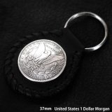 1ドルモーガン レザーキーホルダー（ブラック）/ Leather Key Fob(Black)