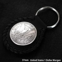 1ドルモーガン レザーキーホルダー（ブラック）/ Leather Key Fob(Black)