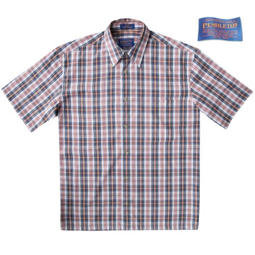 画像クリックで大きく確認できます　Click↓1: ペンドルトン 半袖 シャツ ネイビー・ホワイト・コーラル/Pendleton Shortsleeve Shirt