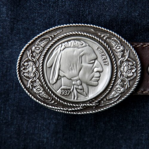 画像クリックで大きく確認できます　Click↓1: バックル インディアンヘッド（シルバー）/Belt Buckle Indian Head