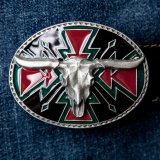 ウエスタン ベルト バックル ステアーヘッドスカル/Western Belt Buckle Steerhead Skull