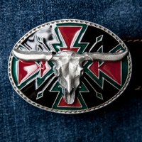 ウエスタン ベルト バックル ステアーヘッドスカル/Western Belt Buckle Steerhead Skull
