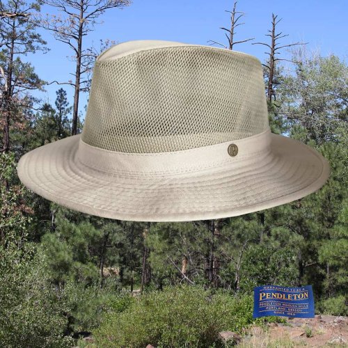 画像クリックで大きく確認できます　Click↓1: ペンドルトン メッシュクラウン ブリーザーハット（カーキ）/Pendleton Breezer Hat(Khaki)