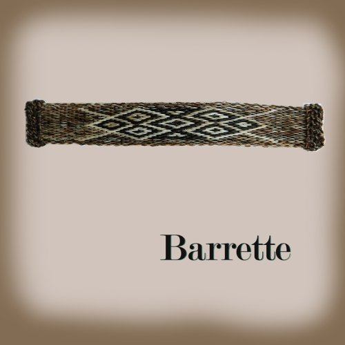 画像クリックで大きく確認できます　Click↓1: ホースヘアー バレッタ（ブラウン）/Barrette