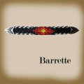 ホースヘアー&ビーズ バレッタ（ブラック・コーラル）/Barrette