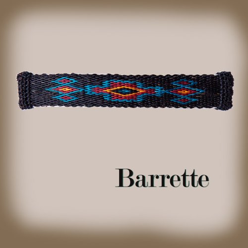 画像クリックで大きく確認できます　Click↓1: ホースヘアー バレッタ（ブラック）/Barrette