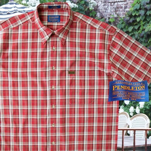 画像クリックで大きく確認できます　Click↓2: ペンドルトン 半袖 シャツ（レッド・タン）/Pendleton Plaid Shortsleeve Shirt