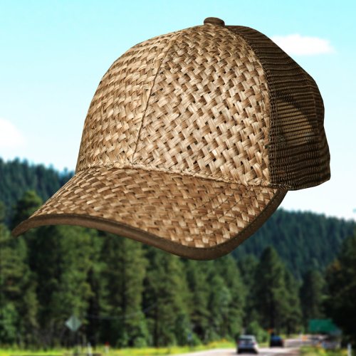 画像クリックで大きく確認できます　Click↓1: ストロー メッシュバック キャップ（ブラウン）/Mesh Back Cap(Brown)