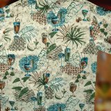 ハワイアンシャツ トロピカル カフェタイム サイズL（身幅64cm）/Hawaiian Shirt