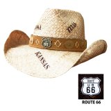 ルート66 ストロー ハット（ナチュラル）/Western Straw Hat(Route 66)