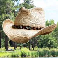 ベイリー カウボーイスタイル キャンプ ストロー ハット（ナチュラル）58cm〜59cm /Bailey Western Straw Hat(Natural)