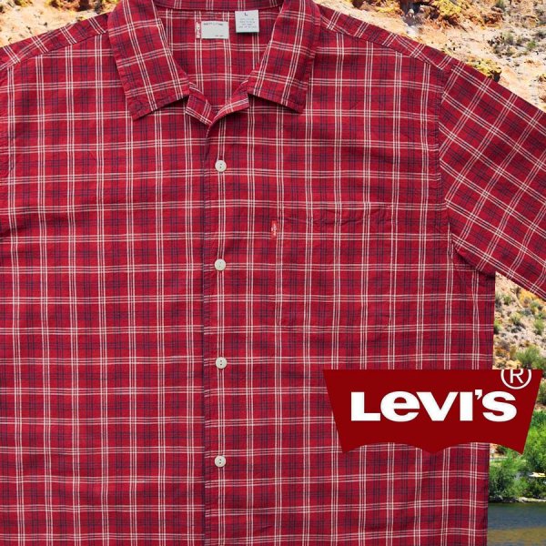 画像1: リーバイス 半袖 シャツ（レッド・ネイビー・ホワイト）/Levi's Plaid Shortsleeve Shirt 